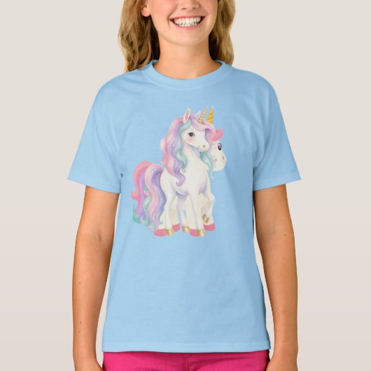 かわいい二頭の馬の愛Tシャツ Tシャツ (正面)