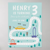 かわいい交通カードテーマボーイ誕生日 ポスター (正面)