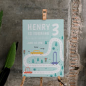 かわいい交通カードテーマボーイ誕生日 ポスター