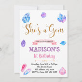 かわいい人が宝石のテーマパーティーの招待状を見せる 招待状 (正面)