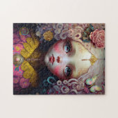 かわいい人形の少女ピンクの髪 ジグソーパズル (横)