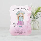 かわいい人形の水彩イラストレーション シーズンカード (スタンド正面)