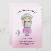 かわいい人形の水彩イラストレーション シーズンカード (正面/裏面)