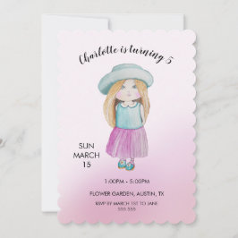 かわいい人形の水彩イラストレーション シーズンカード