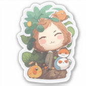 かわいい人形 シール (正面)