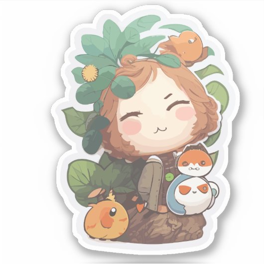 かわいい人形 シール (正面)