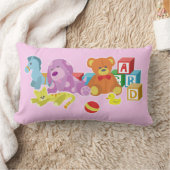 かわいい人形（ピンク） ランバークッション (ブランケット)