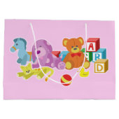 かわいい人形(ピンク) ラージペーパーバッグ (裏面)