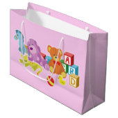 かわいい人形(ピンク) ラージペーパーバッグ (正面アングル)