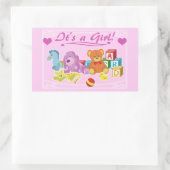 かわいい人形 – 女の子だ！ 長方形シール (バッグ)