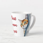 かわいい人気がある水彩猫コレクション カフェラテマグ (右アングル)