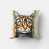 かわいい人気がある水彩猫コレクション クッション (裏面)