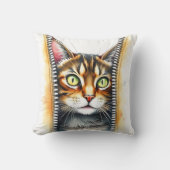 かわいい人気がある水彩猫コレクション クッション (正面)