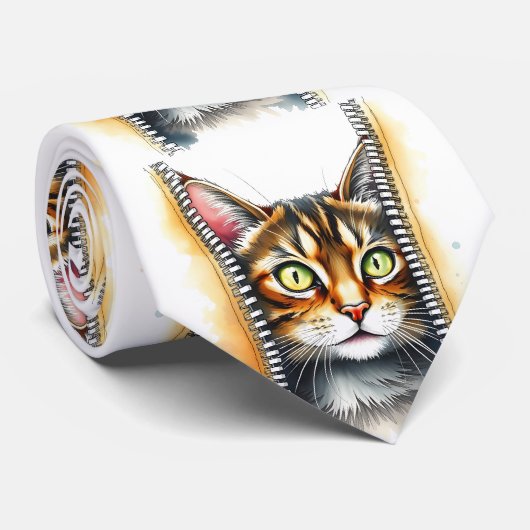 かわいい人気がある水彩猫コレクション ネクタイ (ロール)