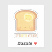 かわいい人生バターとYou Breakfast Pun シール (シート)