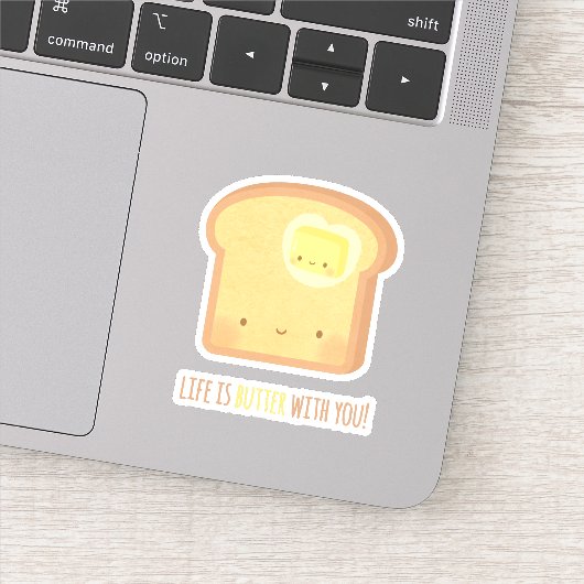 かわいい人生バターとYou Breakfast Pun シール (詳細)