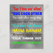 かわいい人間関係アドバイスカラフル引用文 ポストカード (正面)