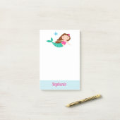 かわいい人魚お洒落パーソナライズされた ポストイット (デスク上)