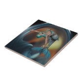 かわいい人魚が喜んで泳ぐ タイル (側面)