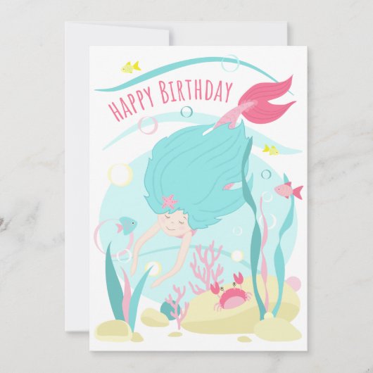 かわいい人魚が海の中でダイビング (正面)