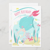 かわいい人魚が海の中でダイビング (正面/裏面)