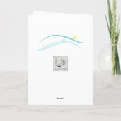 かわいい人魚が海の中でダイビング カード (裏面)