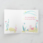 かわいい人魚が海の中でダイビング カード (内部)