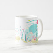かわいい人魚が海の中でダイビング コーヒーマグカップ (正面右)