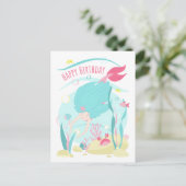 かわいい人魚が海の中でダイビング シーズンポストカード (スタンド正面)