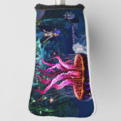 かわいい人魚が美しいクラゲを見る ゴルフヘッドカバー (回転90)