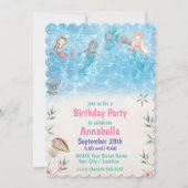 かわいい人魚たちが泳ぐビーチ 招待状 (正面)