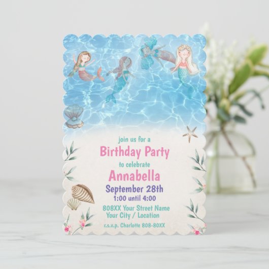 かわいい人魚たちが泳ぐビーチ 招待状 (スタンド正面)