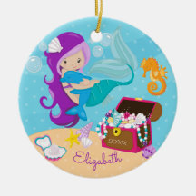 かわいい人魚とイルカのクリスマスオーナメント