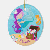 かわいい人魚とイルカのクリスマスオーナメント セラミックオーナメント (左)