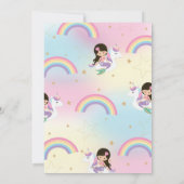 かわいい人魚とユニコーンのプール浮き輪 誕生日パーティー招待状 招待状 (裏面)