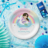 かわいい人魚と一角獣プールの誕生パーティー ペーパープレート (パーティー)