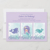 かわいい人魚と友達 招待状 (正面)