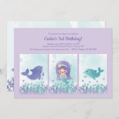 かわいい人魚と友達 招待状 (正面/裏面)