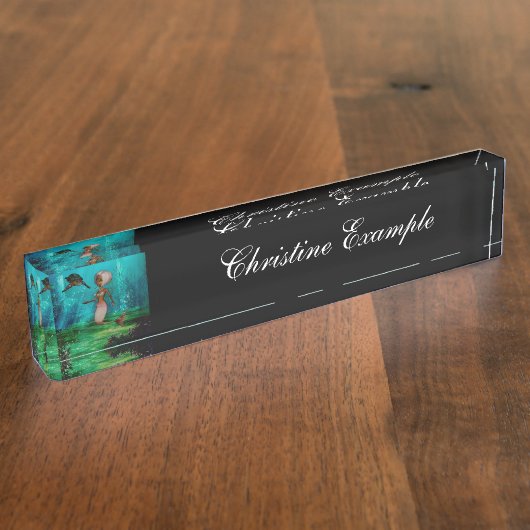 かわいい人魚のひいさまと亀 デスクネームプレート (側面)