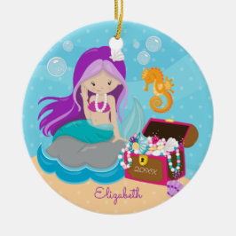 かわいい人魚のオーナメント セラミックオーナメント