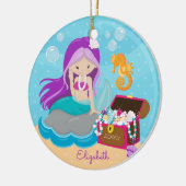 かわいい人魚のオーナメント セラミックオーナメント (左)