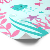 かわいい人魚のカスタマイズ 女の子の部屋の壁アート ポスター (角)