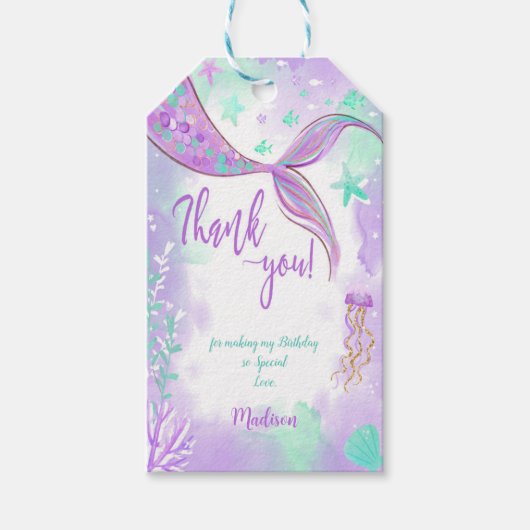 かわいい人魚のギフトタグ ギフトタグ (正面)