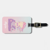かわいい人魚のグラデーション少女の名前ラゲッジタグ ラゲッジタグ (正面横)
