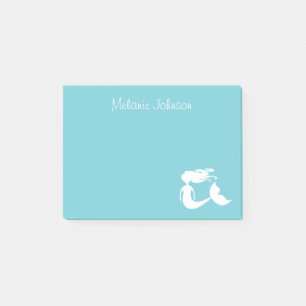かわいい人魚のターコイズブルーのオーダーメイドPost-it®メモ ポストイット