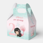 かわいい人魚のダークヘアピンク小さな切り妻 フェイバーボックス (正面サイド)