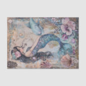 かわいい人魚のデコパージュ 薄葉紙 (正面)