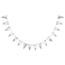 かわいい人魚のバンティングバナー バンティングフラッグ