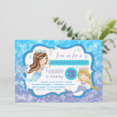 かわいい人魚のバースデーパーティ招待状 招待状 (スタンド正面)