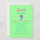 かわいい人魚のバースデーパーティ招待状 招待状 (裏面)